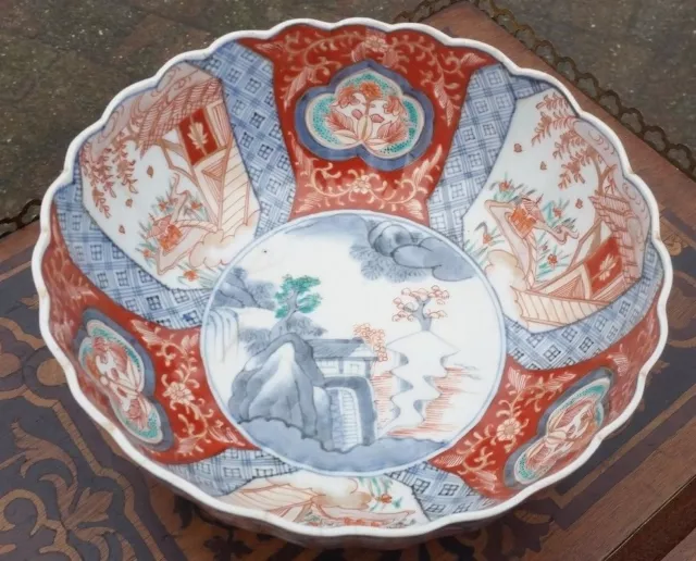 Antique Chinese Imari Arita Porcelain Bowl Gilding Asia Famille Rose