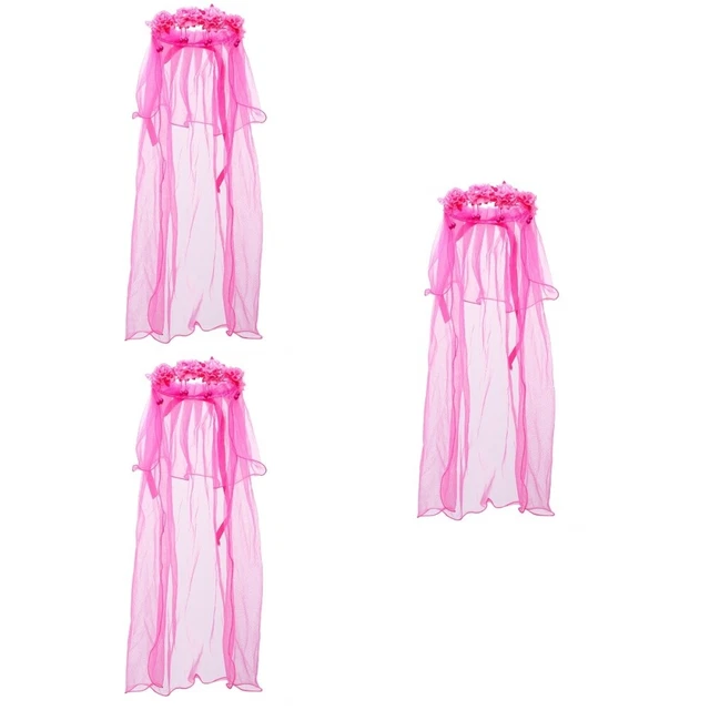 Corona Di Fiori Rosa Per Matrimonio E Sposa | Ghirlanda Floreale Regolabile Accessorio Capelli Per Donna E Ragazze, Fatto A Mano