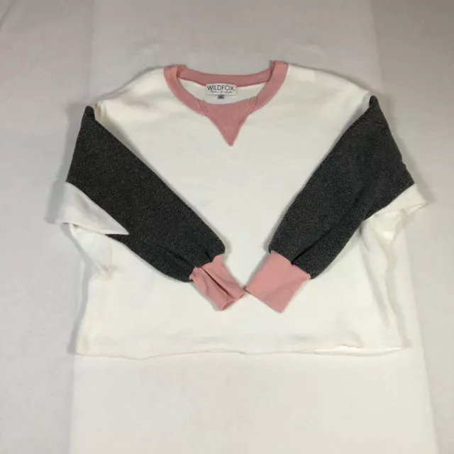 Wildfox Womens Sweater Size S Colorblock Crew Neck Black/White Long Sleeve NWOT