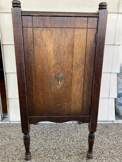 Vintage Furniture Solid Wood Music Record Storage Cabinet Table