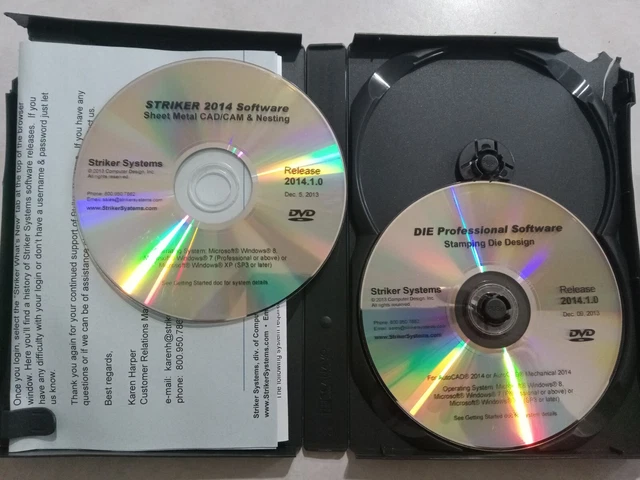 Striker Systems 2014 DIE Professional Sheet Metal CAD CAM & Nesting  Software