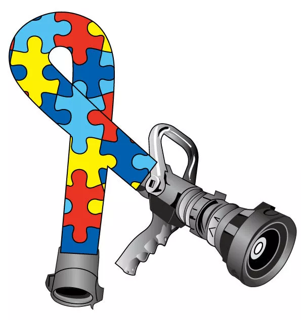 FIREFIGHTER HELMET DECALS - Autism Awareness Puzzel Piece Hose Ribbon reflective