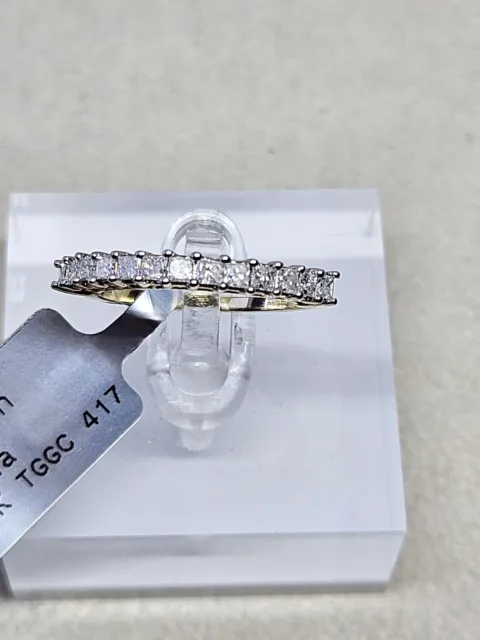 Thomas Rae 1/2 Ct Certified Princess Cut Diamond 10kt Ring Size O (2.88g)