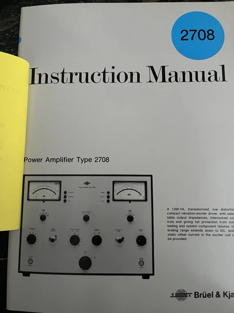 BRUEL & KJAER INSTRUCTIONS MANUAL 3930 English ORIGINAL EUR 29,90 - FR