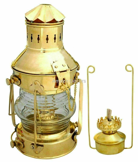 15 " Antik Messing Öl Lampe Maritim Schiff Laterne Boot Licht Nautisch Anker