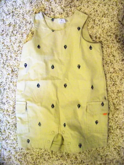 Boys Carters One Piece Outfit Overalls Size 6 Months Sailboats EUC!!!