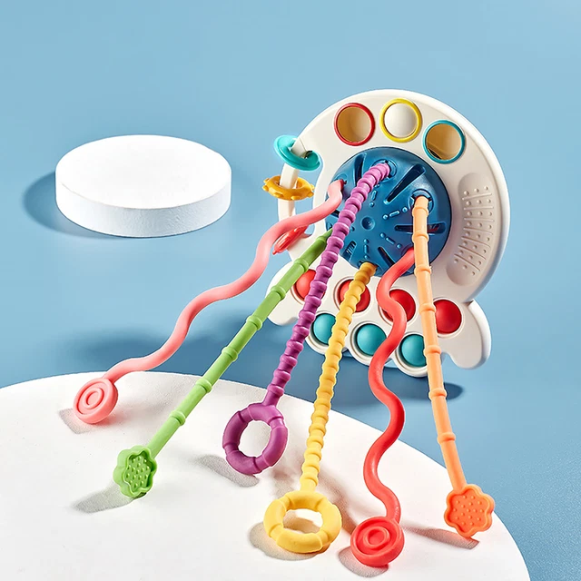 Baby Sensory UFO Food Grade Silicone Pull String Activity Toys