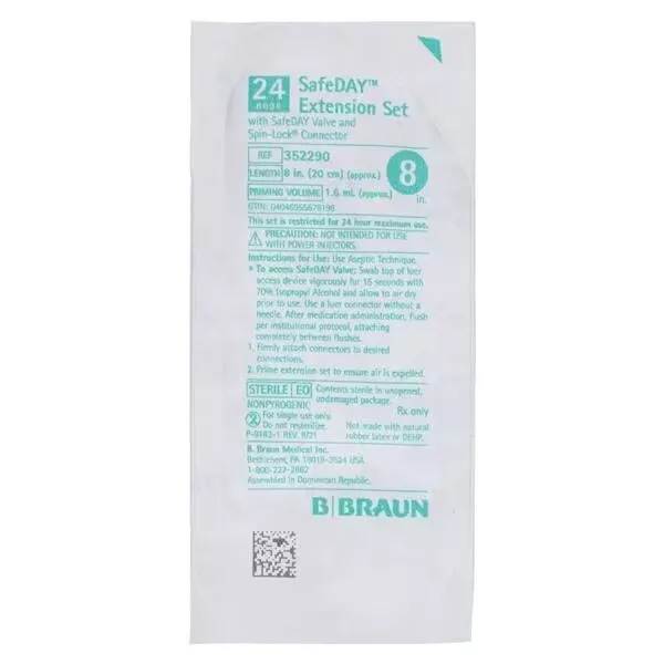 SafeDAY IV Extension Set 8" (Pack of 10)