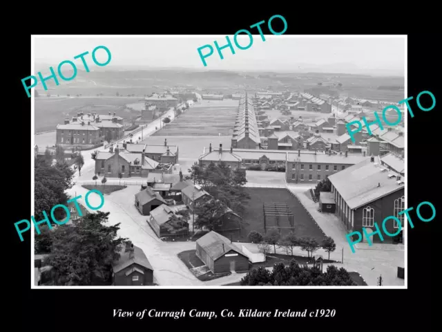 OLD POSTCARD SIZE PHOTO OF CURRAGH CAMP Co KILDARE IRELAND THE TOWN c1920