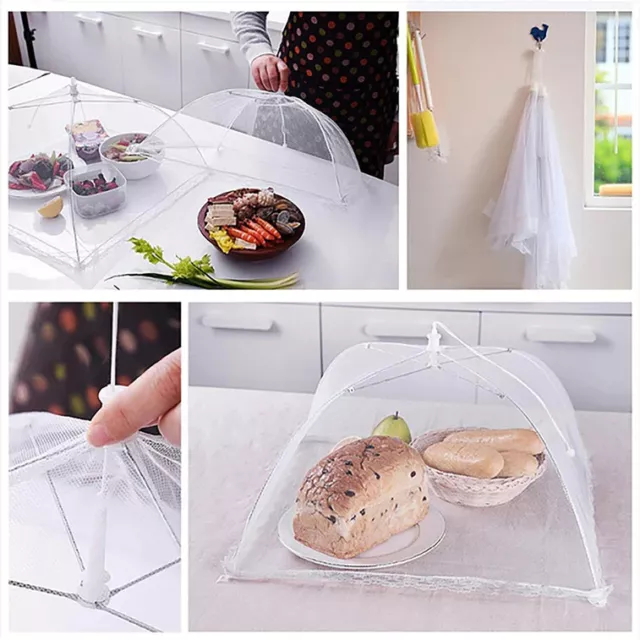 Coloured Pop Up Food Cover 30cm Collapsible Mesh Fly Wasp Net Cake BBQ Covers