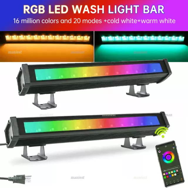 2X RGB LED Fluter Smart Bluetooth APP 36W Flutlicht Außen Strahler Scheinwerfer