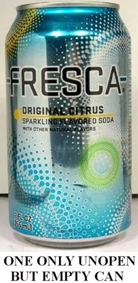 Vintage Original Zitrus Fresca USA 2008 Ungeöffnet Leere 355ml Coca-Cola Coke