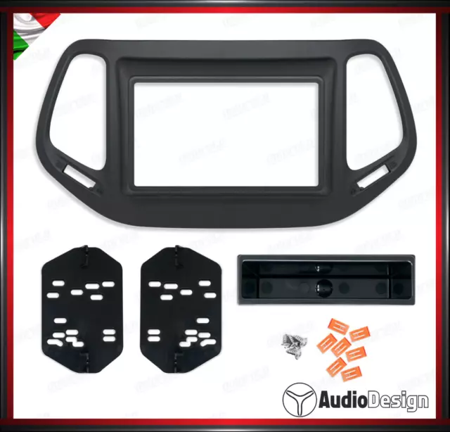 Mascherina 2Din Kit Montaggio Autoradio Jeep Compass 2 Mp 2016  - Audiodesign