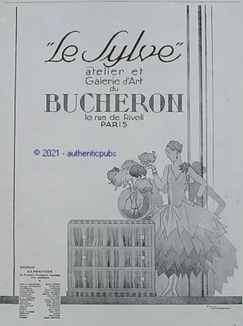 Publicite Au Bucheron Le Sylve Signe Rene Vincent De 1928 French Ad Pub Art Deco