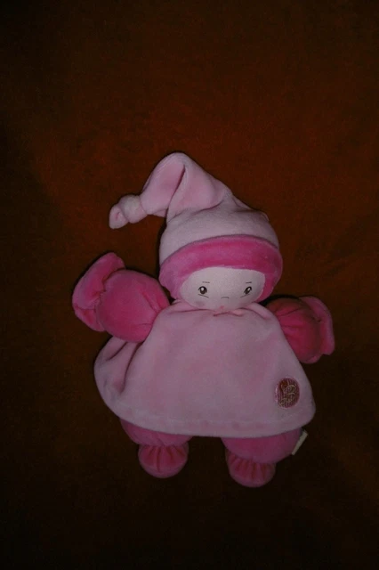 Peluche Doudou Poupée BESTEVER Robe Rose Bonnet Pointu 20 cm TTBE
