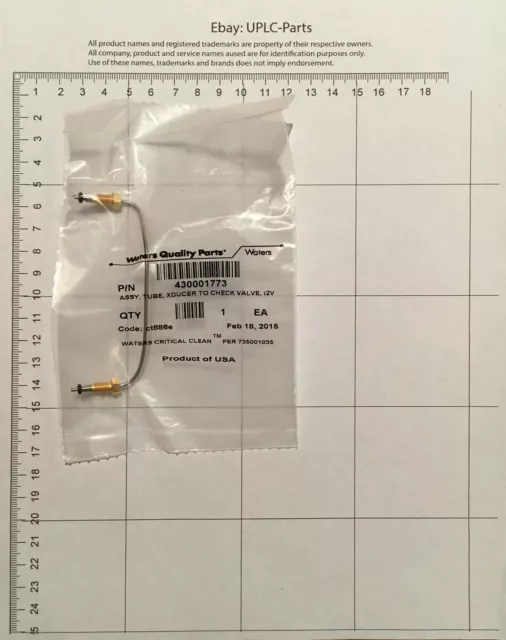 Waters HPLC / UPLC - Tubing Assy, Transducer to Check Valve, i2V (PN: 430001773)