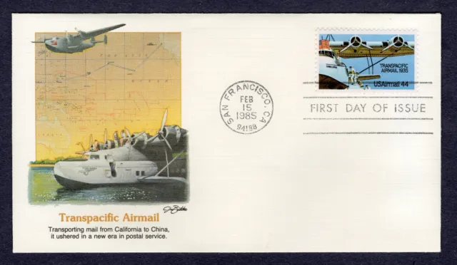 1985 Stamp #C115 Airmail Transpacific Airmail FDC Fleetwood