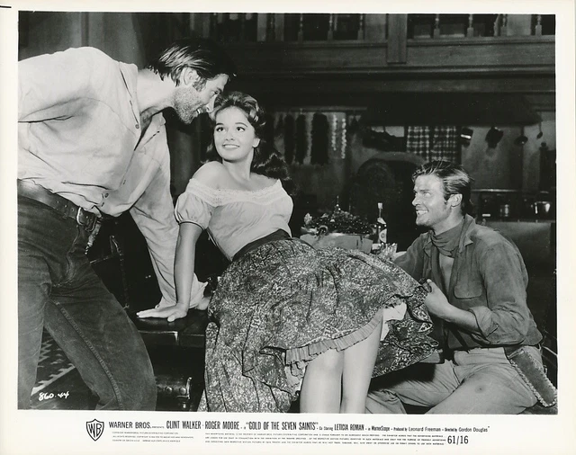 CLINT WALKER ROGER MOORE Original Vintage GOLD OF THE SEVEN SAINTS Western Photo