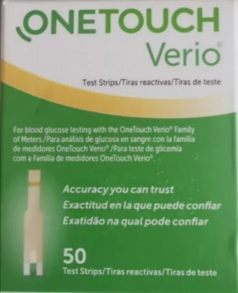  Verio One Touch Blood Glucose Test Strips One Box 50 Tests New And Sealed 