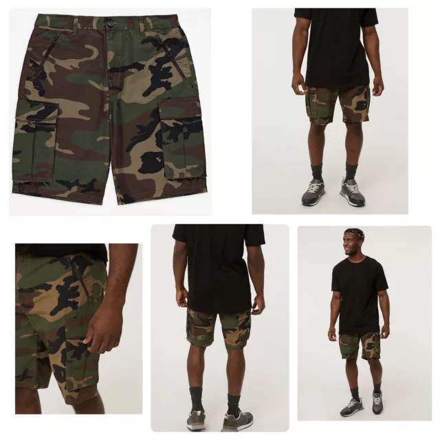 BNWT GEORGE MENS Size W44 Khaki Brown Camouflage Cargo Shorts 12.99 PicClick UK