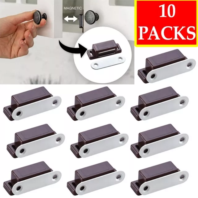  Cabinet Magnet Latch - Best For Cabinet Doors, Cupboards,  Drawers And Shutters - Cabinet Magnetic Latch Easy Install - Magnetic  Cabinet Catch Screws Included - Set Of 12Brown