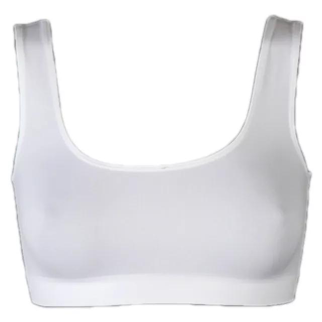 2 Stück Sport BH Soft Top BRA Bustier Microfaser weiss S M L XL 2X Wäschebeutel