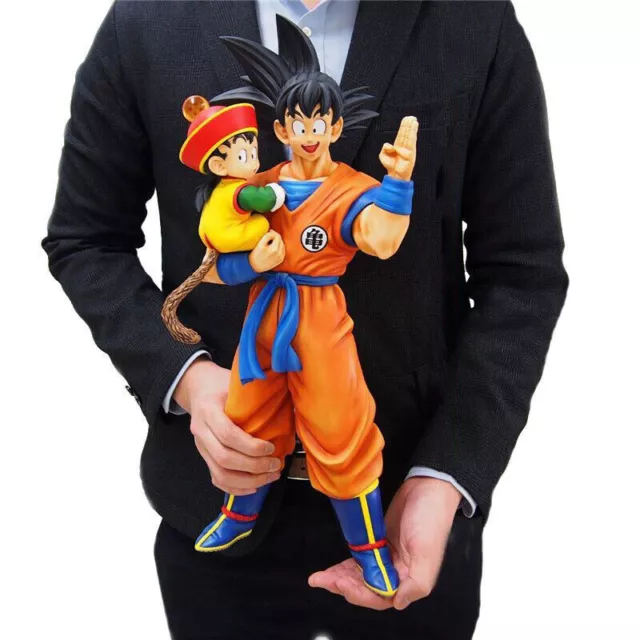 Anime Dragon Ball Figure Son Goku and Young Gohan PVC Statue Model Toy 30cm