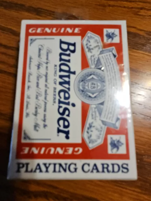 BUDWEISER ONE DECK of PLASTIC COATED PLAYING CARDS - VINTAGE