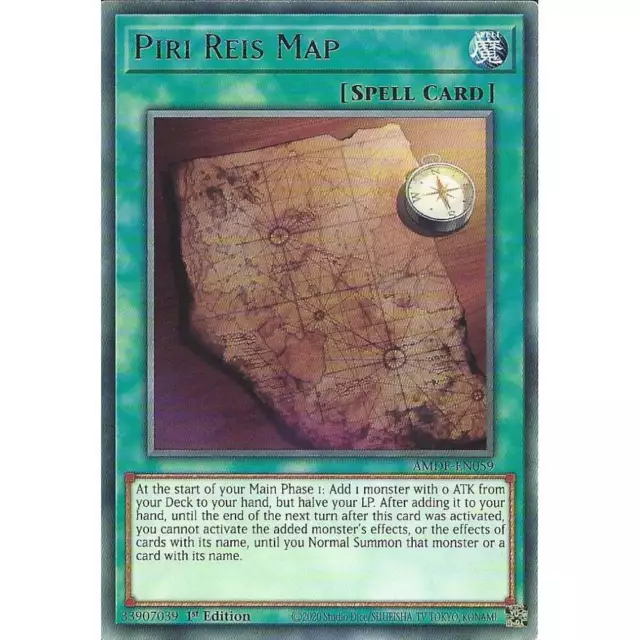 AMDE-EN059 Piri Reis Map : Rare Card : 1st Edition Yu-Gi-Oh! Trading Card Game