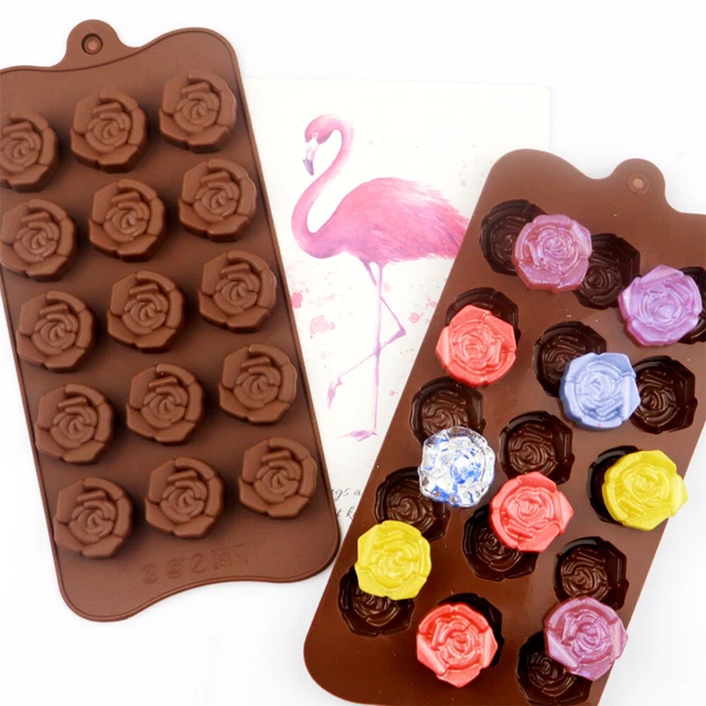 Silicone Rose Flower Chocolate Mould Cake Baking Mold Candy Cookie Ice Cube Tray