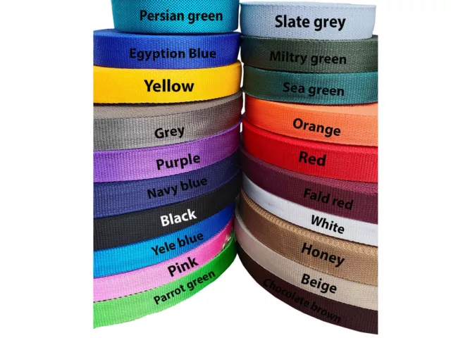 Webbing Tape Polypropylene Choice of Colour Strong Straps and Lashing Webbing