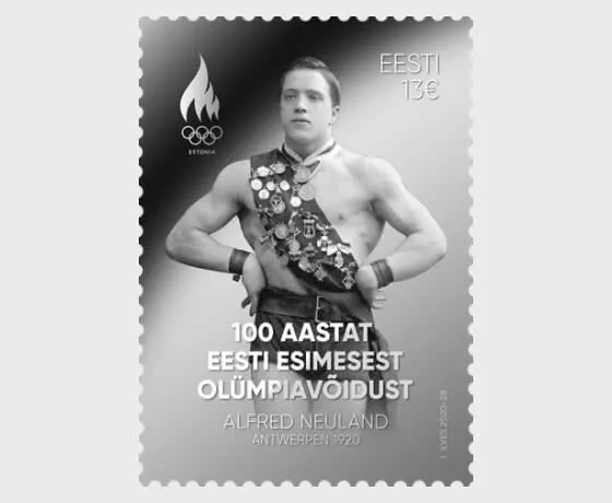 Estonia 2020 Sport, Alfred Neuland, Olympic Champion,Unusual stamp -Silver MNH**