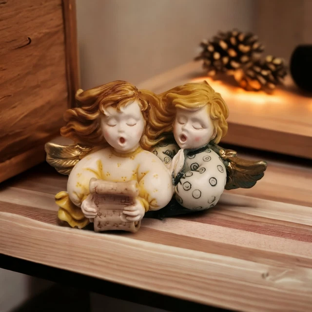 Petite Sculpture Ange En Résine – Made In Italy – Numérotée – Idée Cadeau Noël