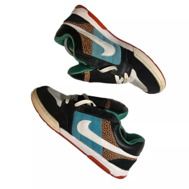 Nike 6.0 Air Morgan Skate Shoes Dunk Low Teal Leopard 311839-016 Mens Size 11.5 2