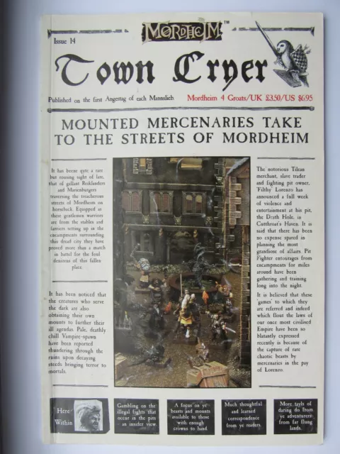 Games Workshop Mordheim Town Cryer Magazine Issue 14 Mounted Mercenaries OOP