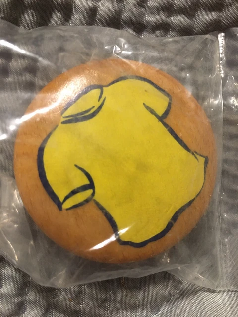 Wooden Organizational Dresser Drawer Knob 2” Round With Yellow Shirt On It