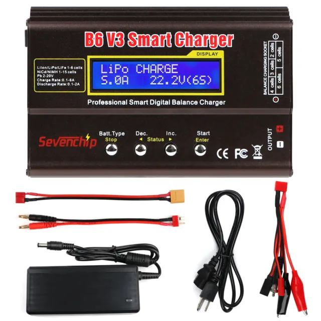 V3 80W 6A RC Battery Balance Discharger for LiPo Li-ion Life NiCd NiMH LiHV PB