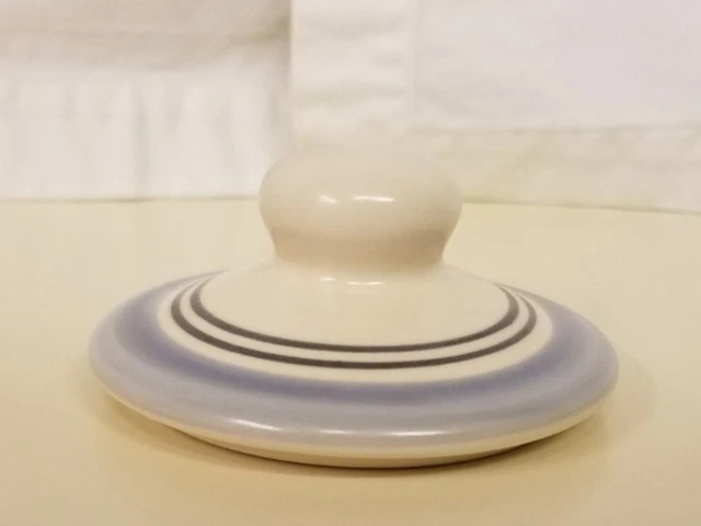 Pfaltzgraff Rio Sugar Bowl Replacement Jar Lid Blue White Stripe Excellent