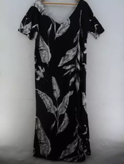 ROXY Womens Size M 'Strappy Love' Black & White Print Maxi Dress 2