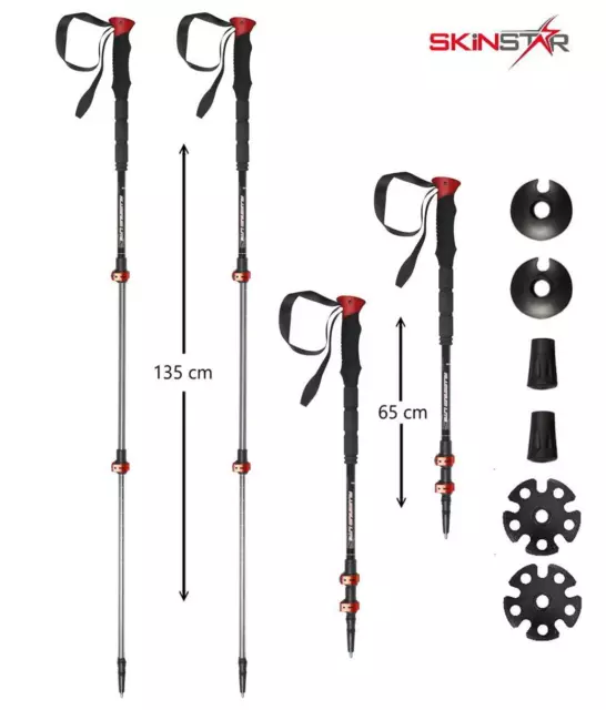 SKINSTAR T1 Tourenstock Trekkingstöcke Skistock Skitourenstock Skistöcke Wandern