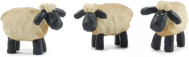 Blossom Bucket--Set of 3 Small SHEEP Figurines--1.5 inch by 1.5 inch~~So Cute~~