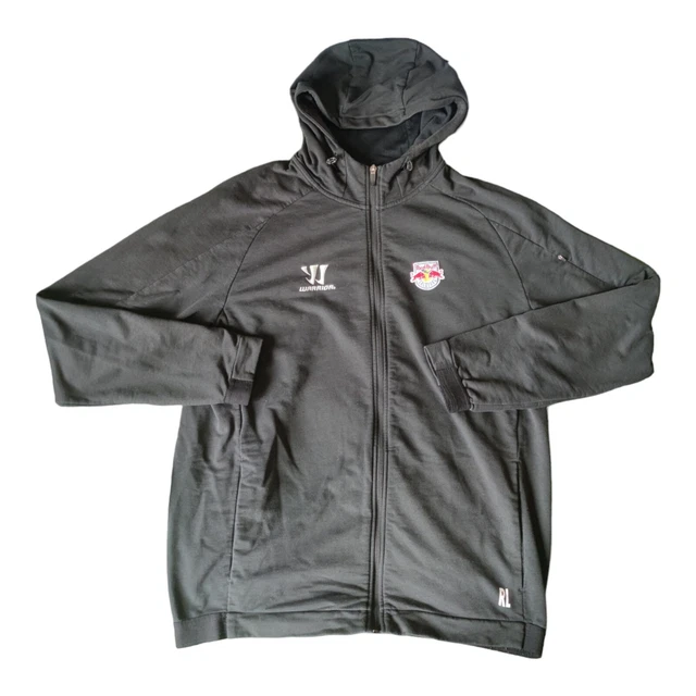 Felpa con Cappuccio Warrior Red Bull Salzburg Hoodie Football Fan Nero Uomo XL