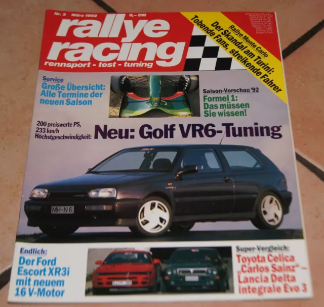 Rallye Racing 3/92 Lancia Delta Integrale, Celica Turbo, Honda Prelude, Alfa 155