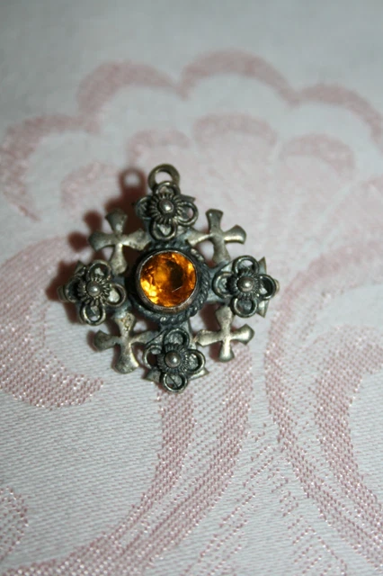 Croix De Jérusalem En Argent 925 Dorée - Pendentif Chrétien - Neuf Avec étiquettes - Israël