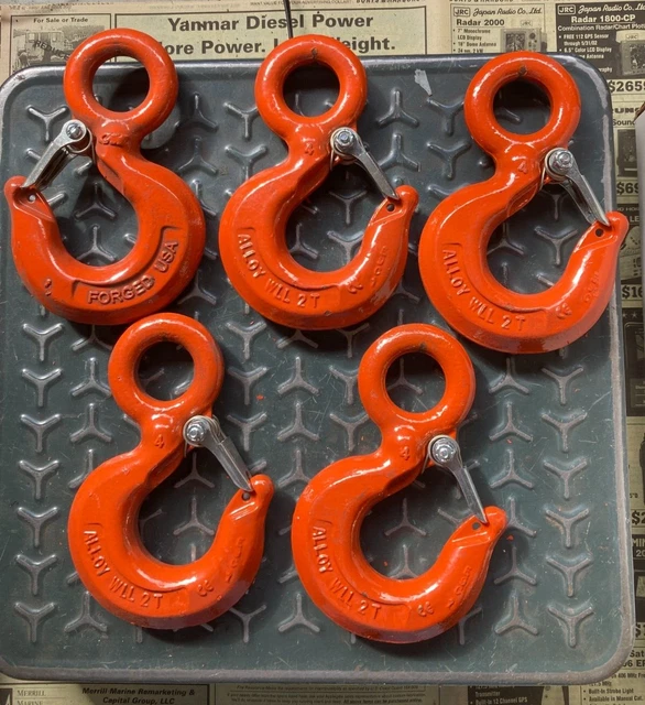 Columbus Mckinnon Eye Slip Hook Working Load Limit WLL-2 Ton, Set of 5, New