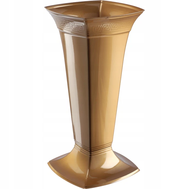 Vaso Da Cimitero In Plastica Argento - Portafiori Da 18,5 Cm Per Esterni E Decorazione