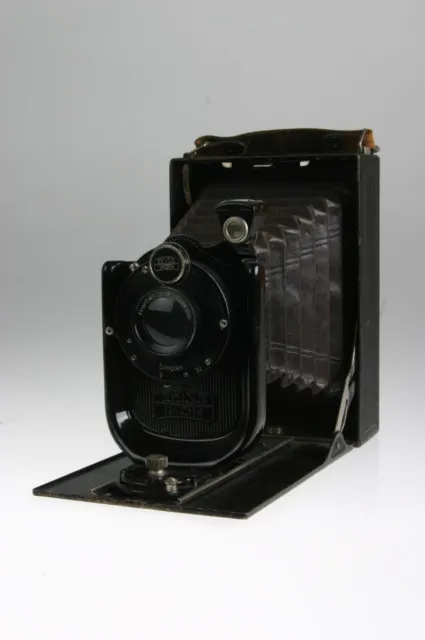 Cámara de disco Zeiss ikon 10X15cm con caja de película 9,0/14cm frontal