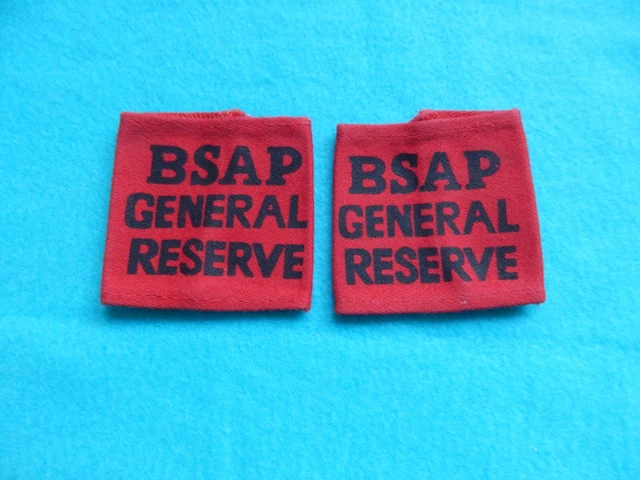 RHODESIAN BSAP GENERAL Reserve Rank Shoulder Epaulettes Rhodesia CT £47 ...