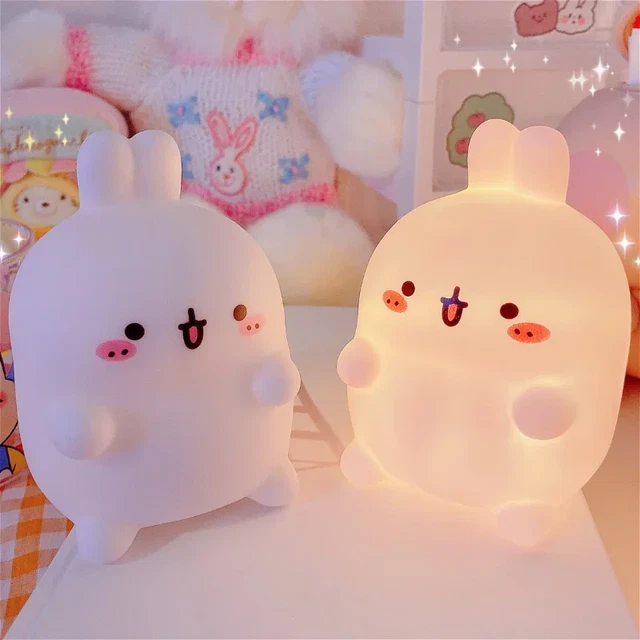 RABBIT NIGHT LIGHT Bedhead Bedroom LED Small Table Light Non Plug in ...