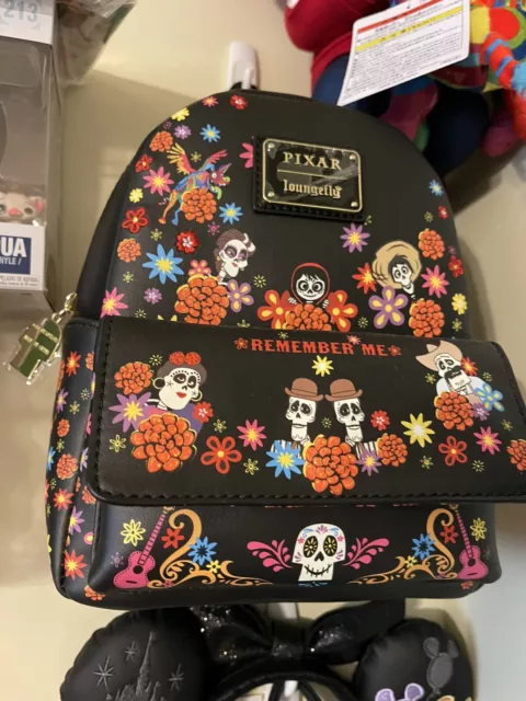 Loungefly Disney Pixar Mini Backpack Coco Remember Me Day Of The Dead  Brand NWT